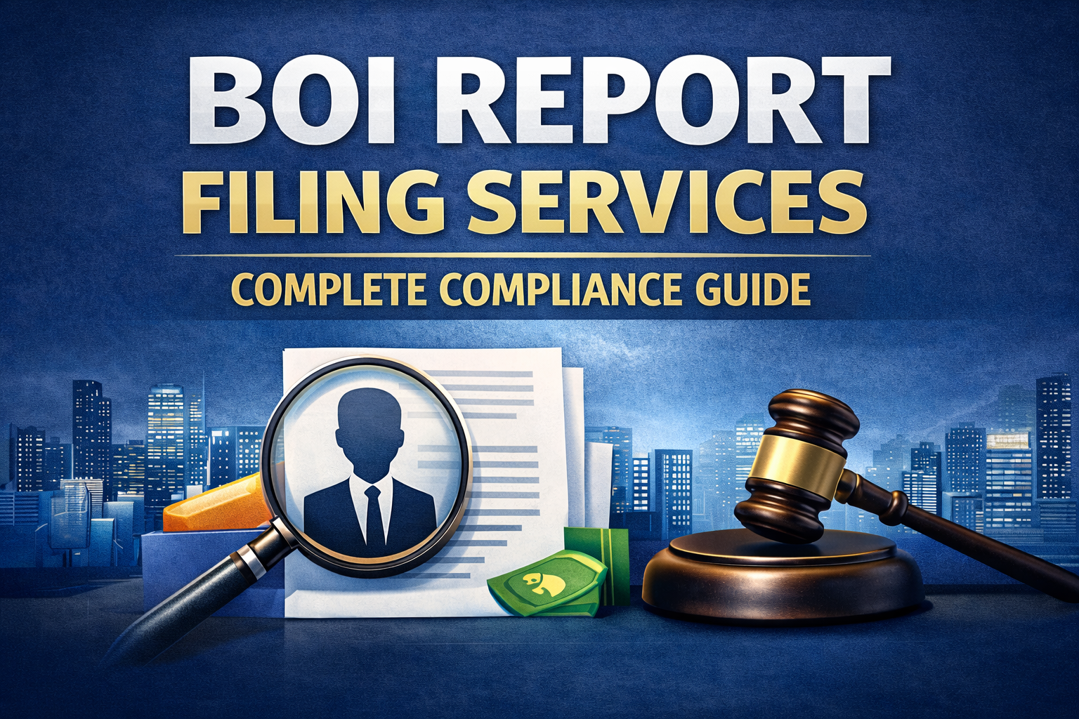 BOI Report Filing Services guide showing beneficial ownership compliance and legal reporting requirements
