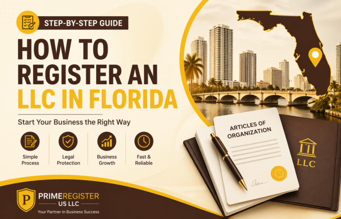 How to register an LLC in Florida step by step guide with business documents and Florida map