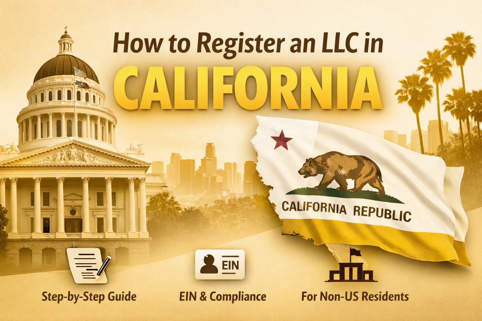 How to register an LLC in California step-by-step guide for non-US residents with EIN and compliance process